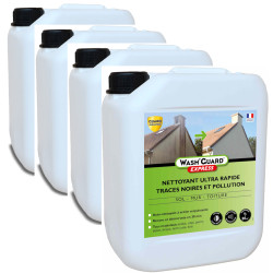 Wash'Guard Express - 4x5L - 20L - Nettoyant extérieur désincrustant ultra rapide - jusqu'à 120m² -